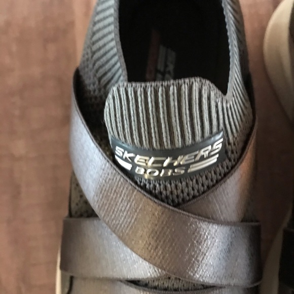 Bobs from Sketcher Slip on  Charcoal Gray Sneaker - Picture 6 of 8